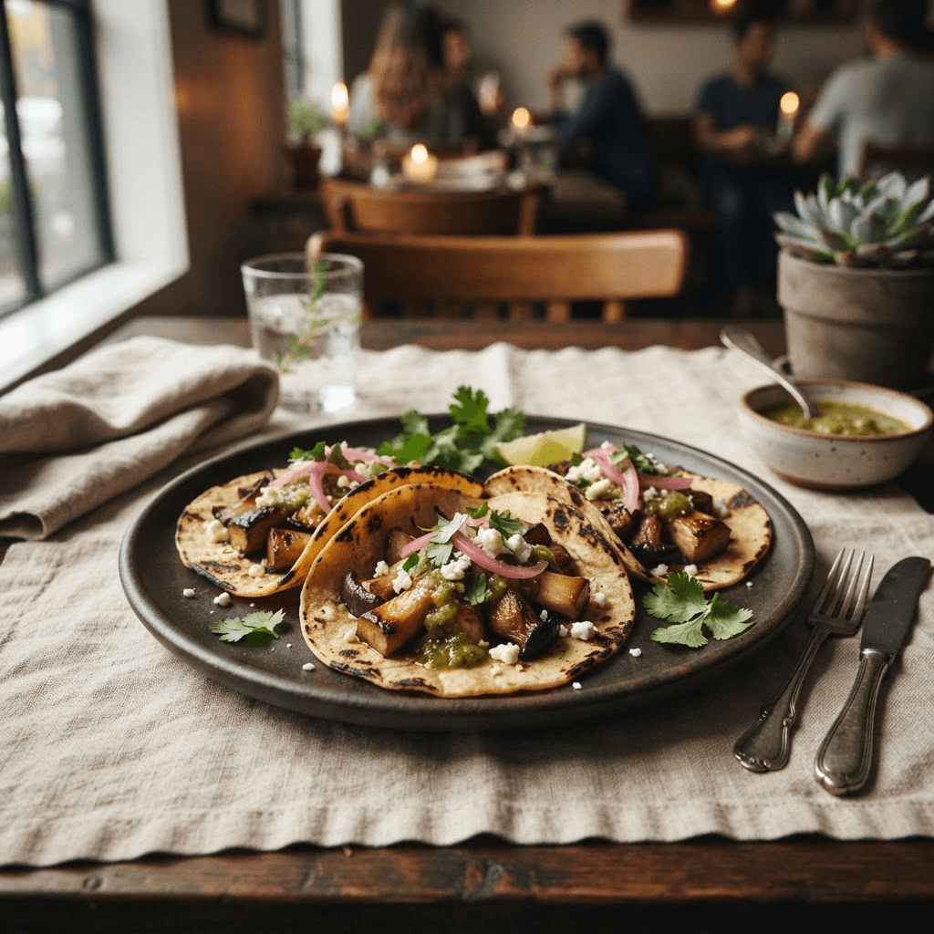 King Oyster Verde — authentic Mexican taco recipe spec